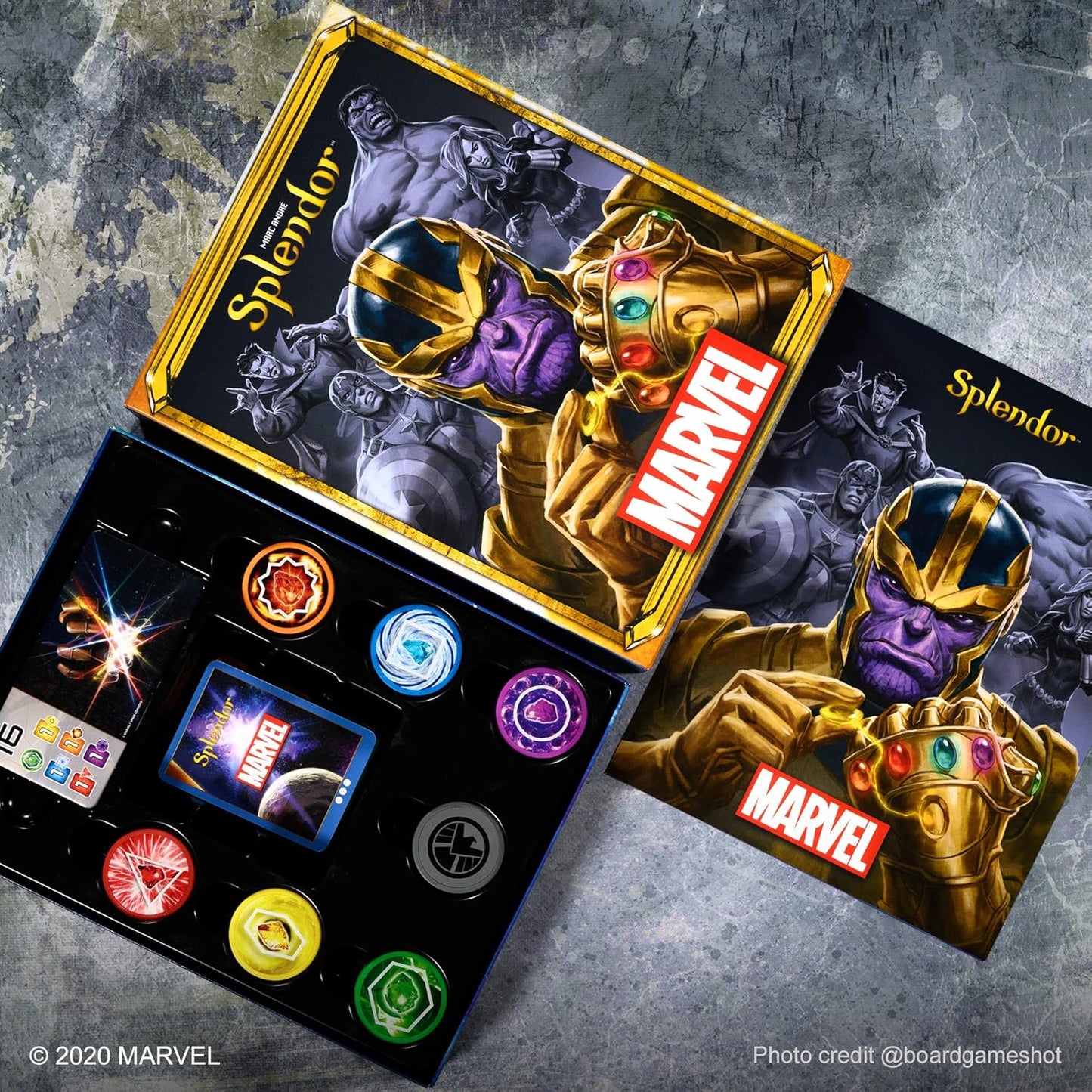 Marvel Splendor Board Game - Unite Heroes and Gems in an Epic Strategy Adventure, Family Game for Kids and Adults, Ages 10+, 2-4 Players, 30 Minute Playtime